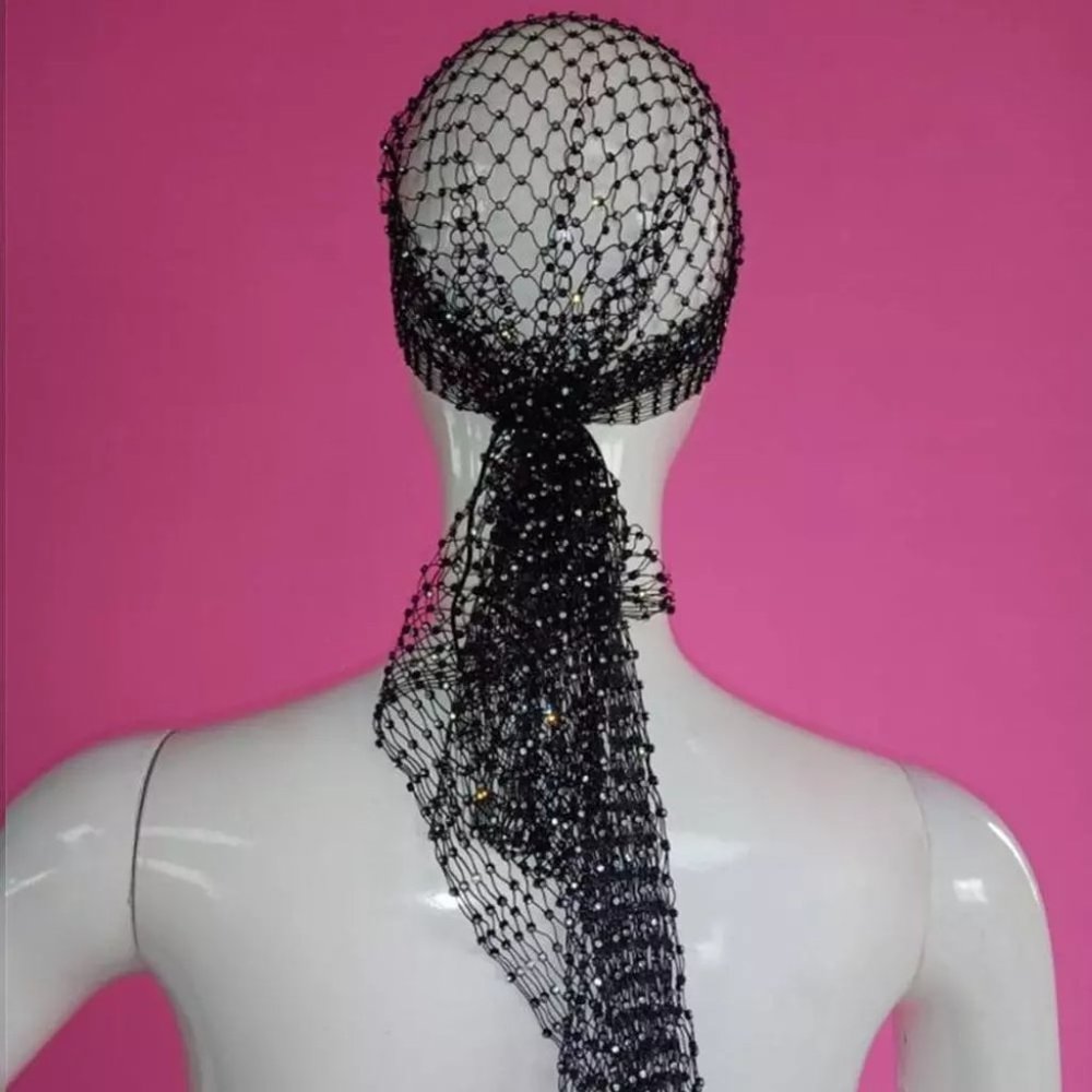 Fashion Mesh Rhinestone Head Scarf Headwraps Bling Crystal Headbands Headwear - Picture 5 of 6